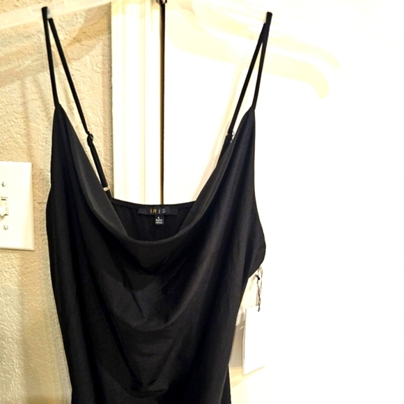 NWT IRIS Dress w Cowl Neck, adjustable straps. Black. LARGE - Picture 7 of 14